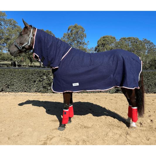 Polar Fleece Combo Navy with Red & White Trim - Aitken's Saddlery