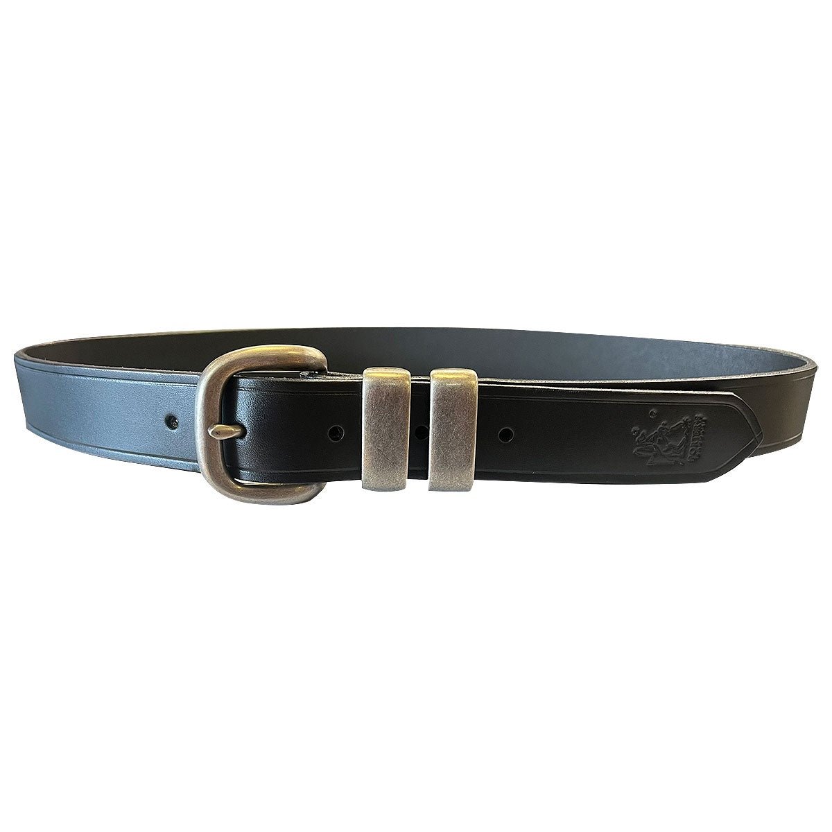 Porter 1.25 Italian Leather Belt Black with Antique Nickle - Aitken's Saddlery