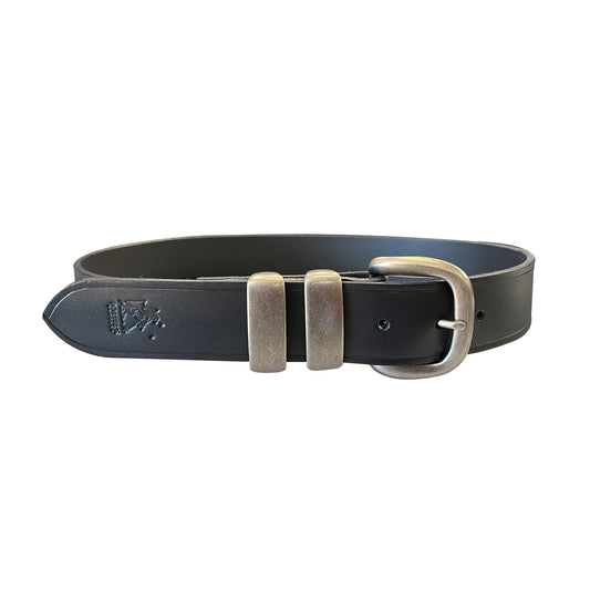 Porter 1.5 Italian Leather Belt Black with Antique Nickle