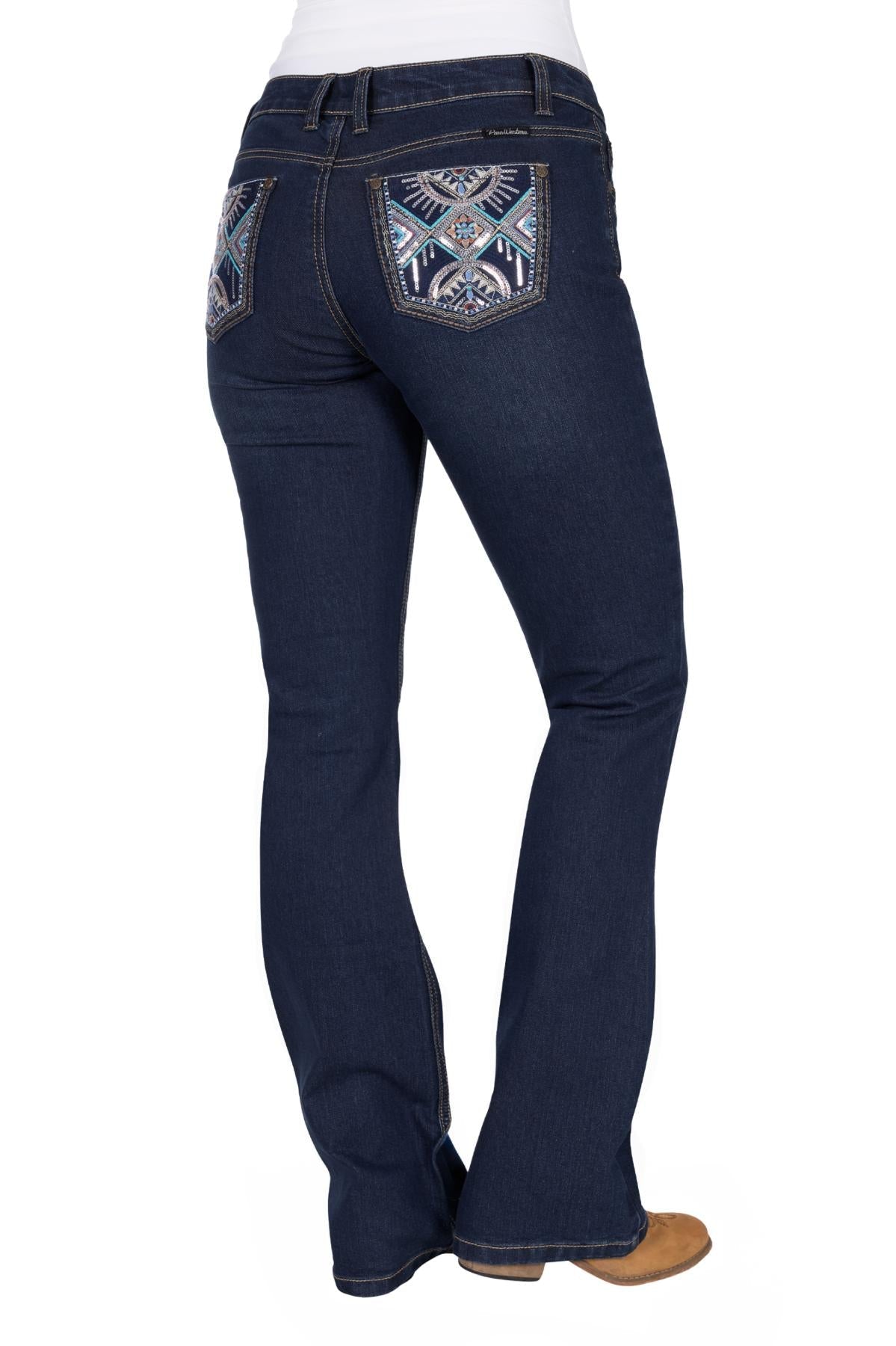 Pure Western Ana Boot Cut Ladies Jeans Evening Sky - Aitken's Saddlery
