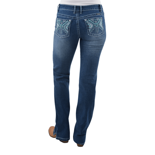 Pure Western Camila Ladies Straight Leg Jean True Blue - Aitken's Saddlery