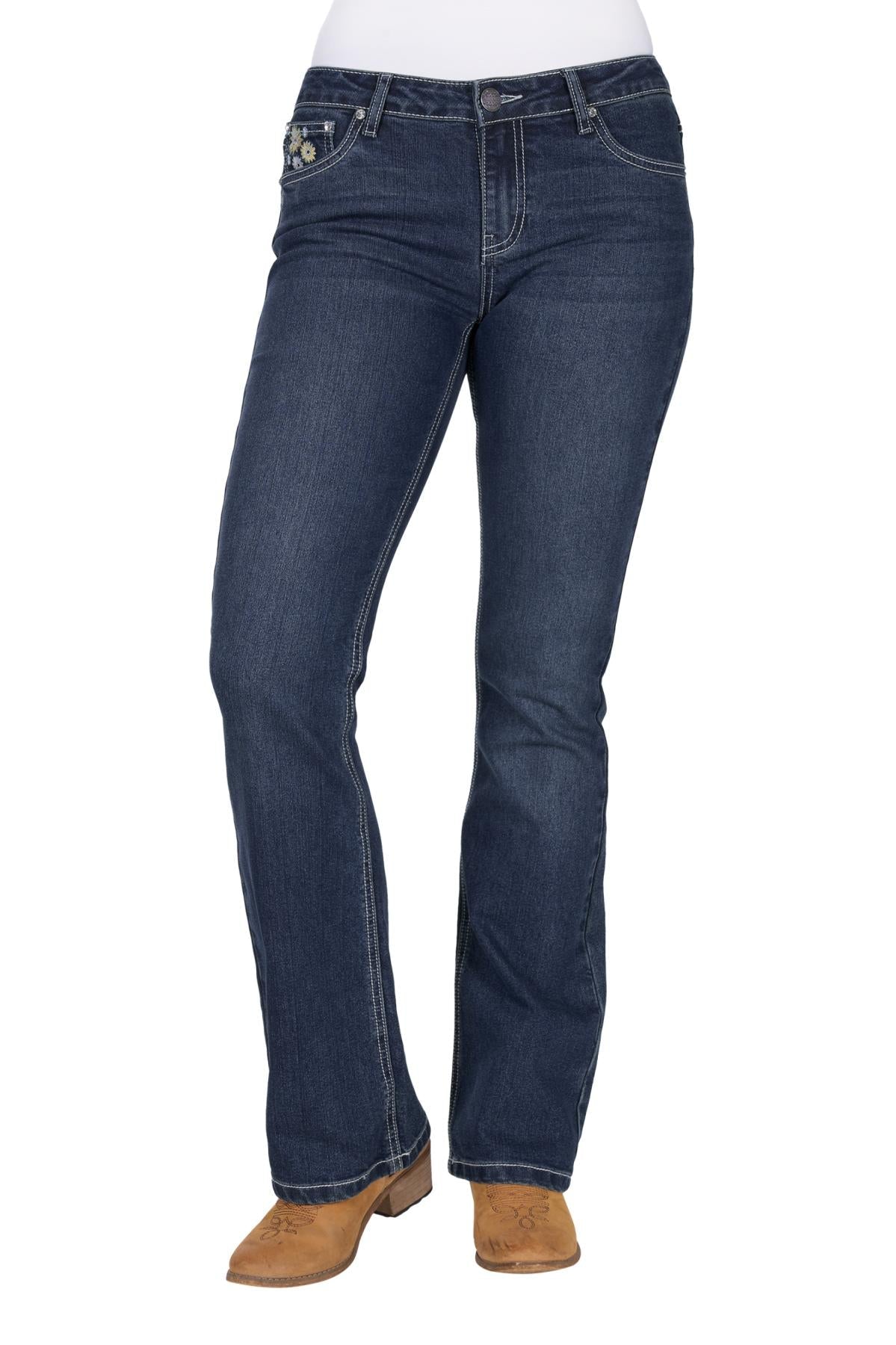 Pure Western Jay Boot Cut Ladies Jeans Indigo - Aitken's Saddlery