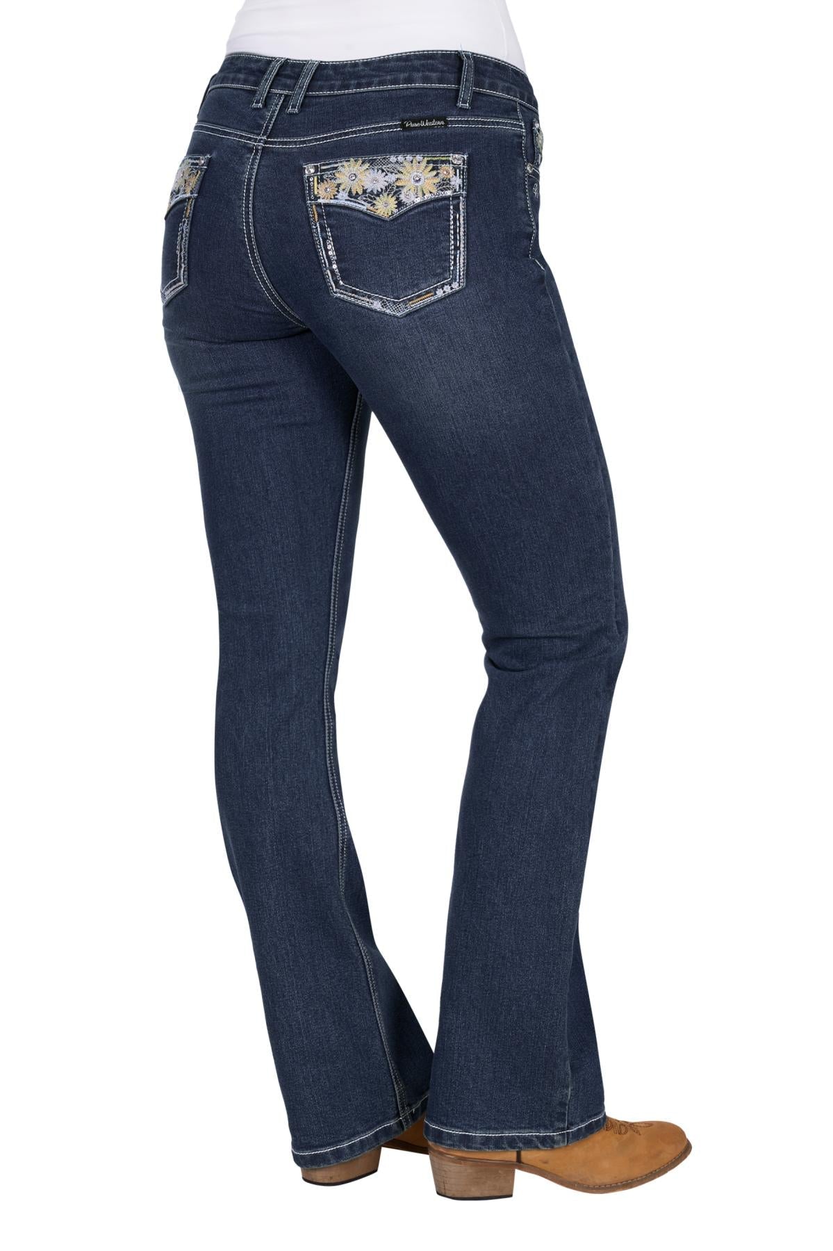 Pure Western Jay Boot Cut Ladies Jeans Indigo - Aitken's Saddlery