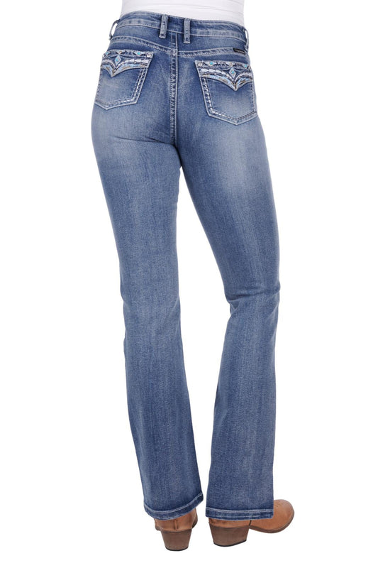 Pure Western Jemma Ladies Hi Waist Bootcut Jeans Moonshine - Aitken's Saddlery