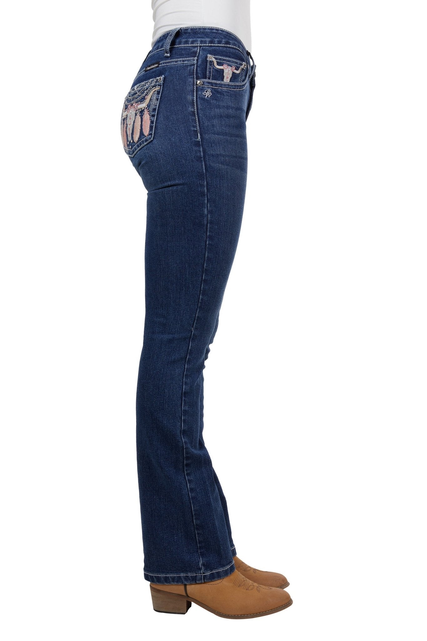 Pure Western Ladies Ava Boot Cut Jean Indigo - Aitken's Saddlery