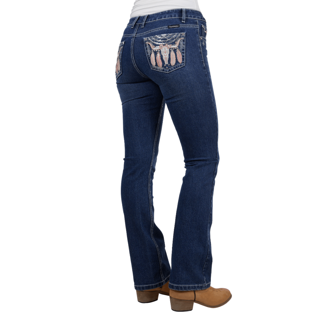 Pure Western Ladies Ava Boot Cut Jean Indigo - Aitken's Saddlery