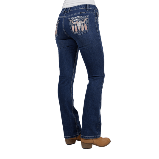 Pure Western Ladies Ava Boot Cut Jean Indigo - Aitken's Saddlery