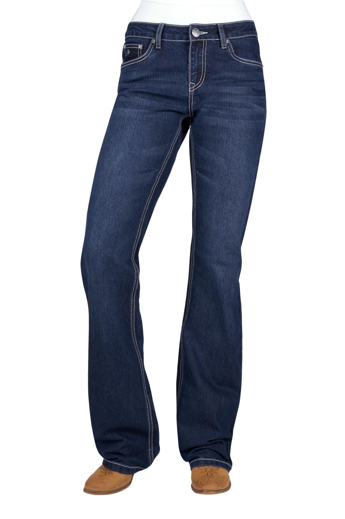 Pure Western Pia Relaxed Rider Ladies Jeans Midnight - Aitken's Saddlery