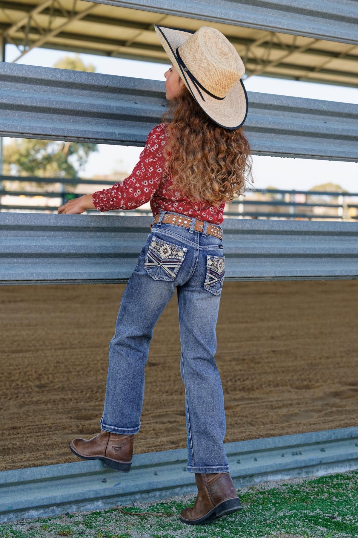 Pure Western Rue Straight Leg Girls Jeans Moonshine - Aitken's Saddlery