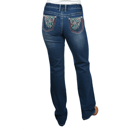 Pure Western Skylar Relaxed Rider Ladies Jeans True Blue - Aitken's Saddlery