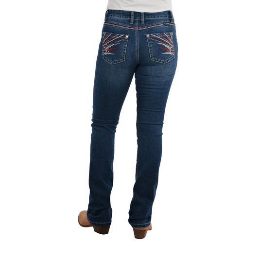 Pure Western Steph Boot Cut Ladies Jeans Old Indigo - Aitken's Saddlery