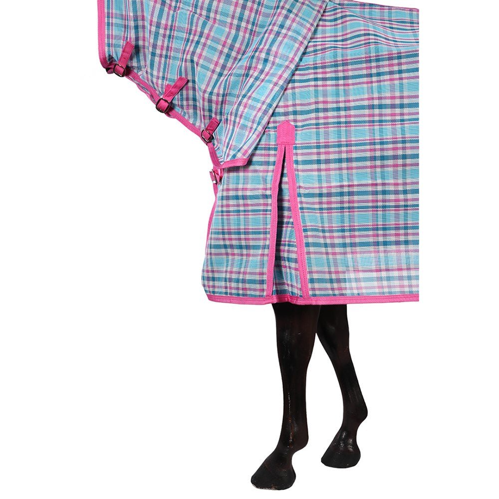 PVC Shade Mesh Horse Rug Combo Ice Blue & Pink - Aitken's Saddlery
