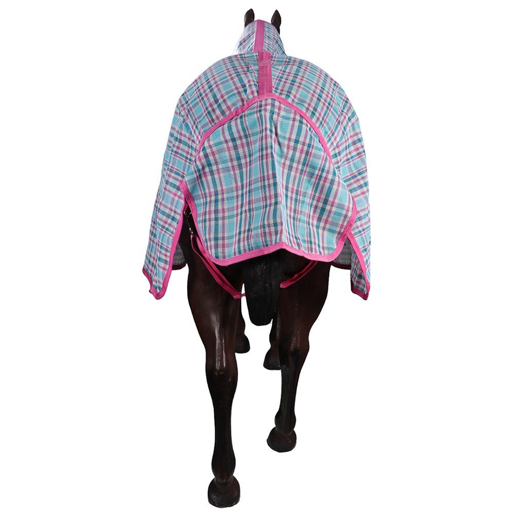 PVC Shade Mesh Horse Rug Combo Ice Blue & Pink - Aitken's Saddlery