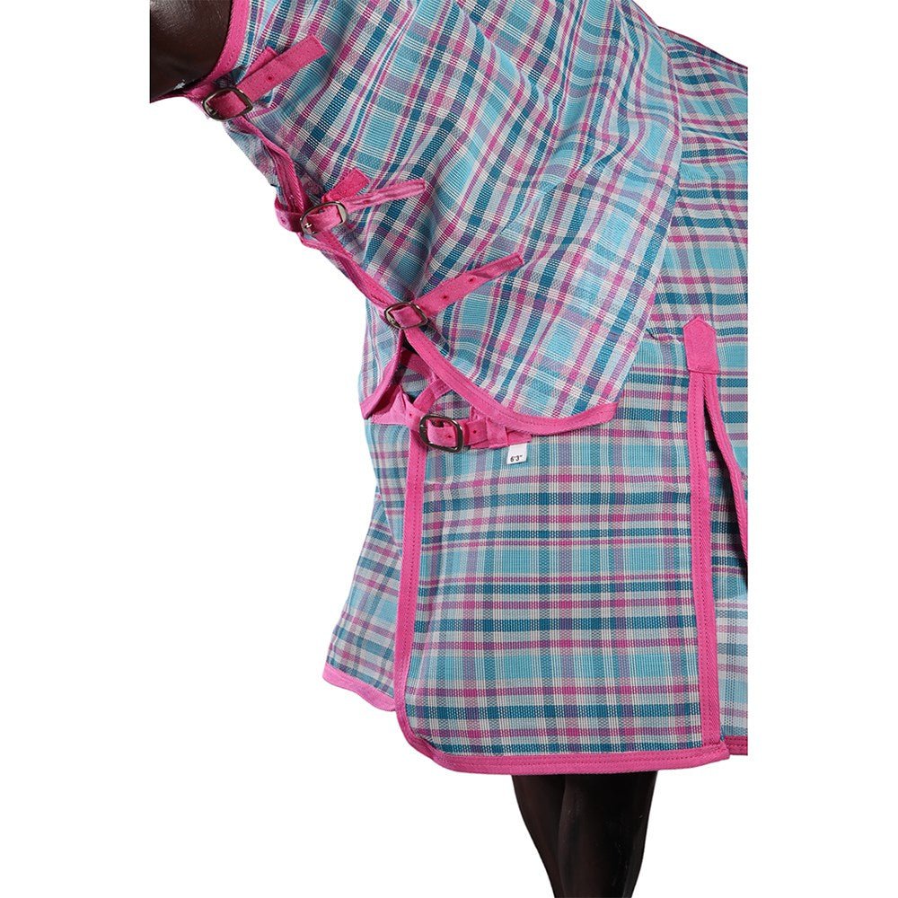PVC Shade Mesh Horse Rug Combo Ice Blue & Pink - Aitken's Saddlery