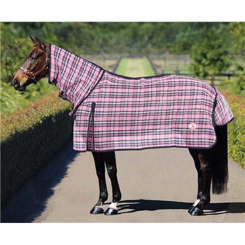 PVC Shade Mesh Horse Rug Combo Pink & Navy - Aitken's Saddlery