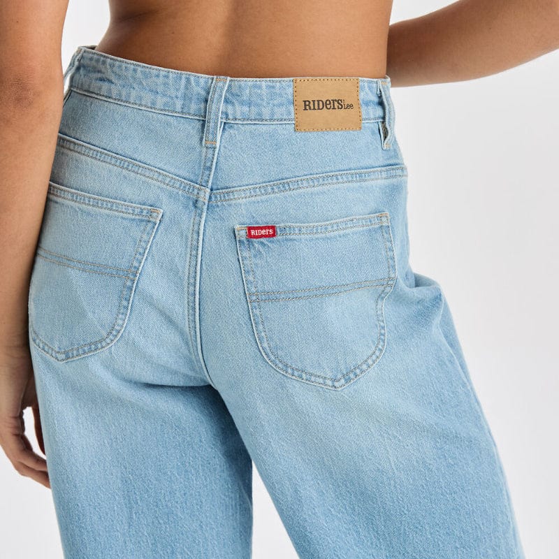 Lee Riders High Wide Leg Ladies Jeans Soft Blue