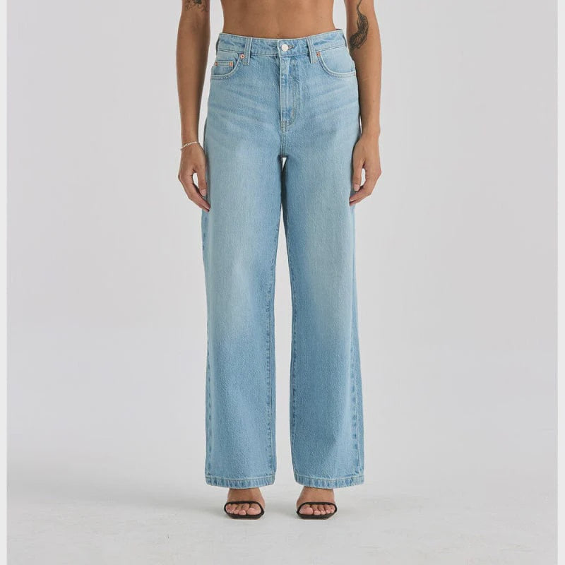 Lee Riders High Wide Leg Ladies Jeans Soft Blue