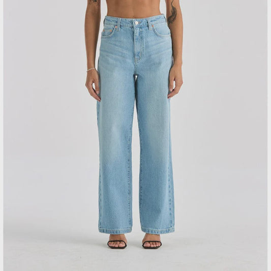 Lee Riders High Wide Leg Ladies Jeans Soft Blue
