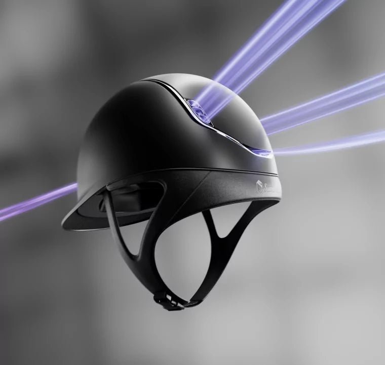 Samshield Miss Shield Dark Line V2 Helmet Navy with Black Blazon - Aitken's Saddlery