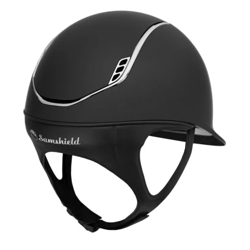 Samshield Miss Shield V2 Helmet Black with Black Chrome - Aitken's Saddlery