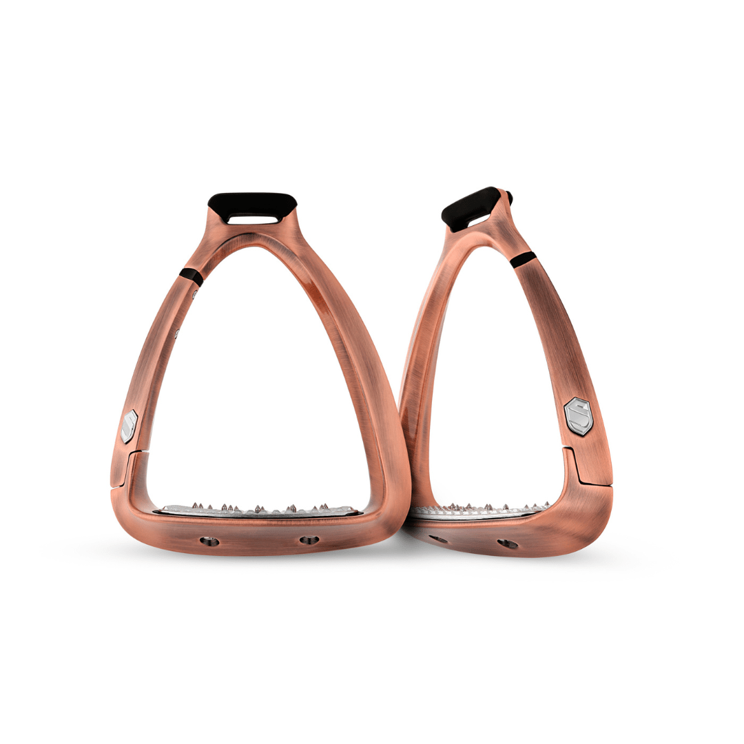 Samshield Shield'Rup Pink Gold Stirrups - Aitken's Saddlery