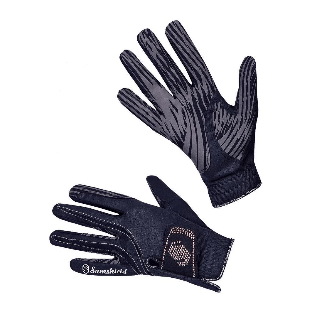 Samshield V Skin Swarovski Gloves Navy Rose Gold - Aitken's Saddlery