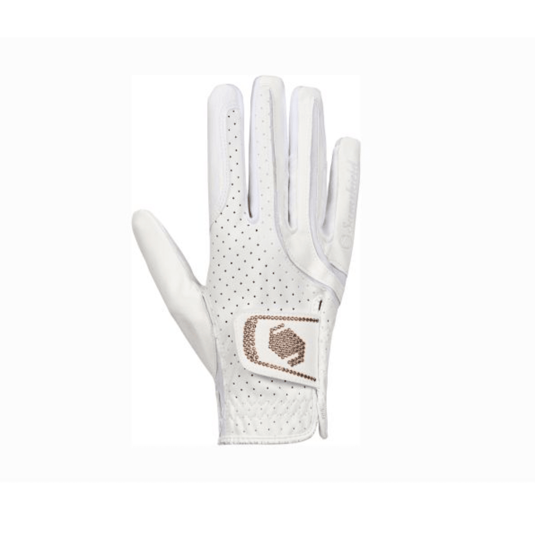 Samshield V Skin Swarovski Gloves White Rose Gold - Aitken's Saddlery