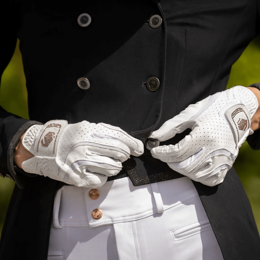 Samshield V Skin Swarovski Gloves White Rose Gold - Aitken's Saddlery