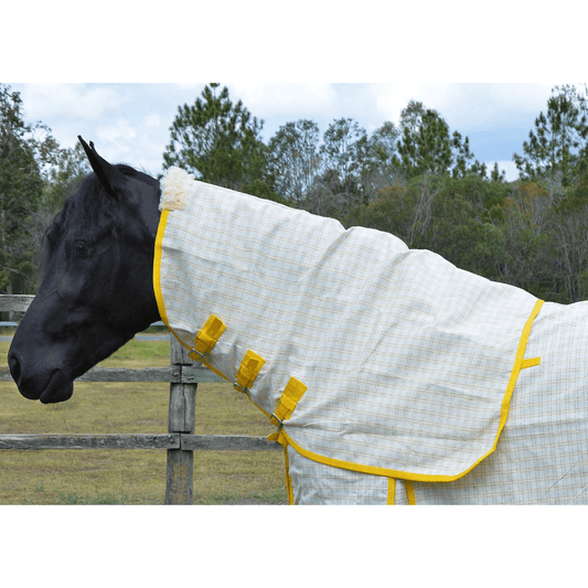 Showcraft Gold Canvas Ripstop Neckrug Cream Check - Aitken's Saddlery