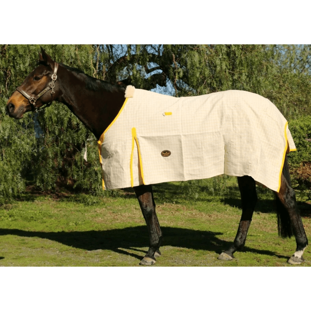 Showcraft Gold Canvas Ripstop Rug Cream Check - Aitken's Saddlery