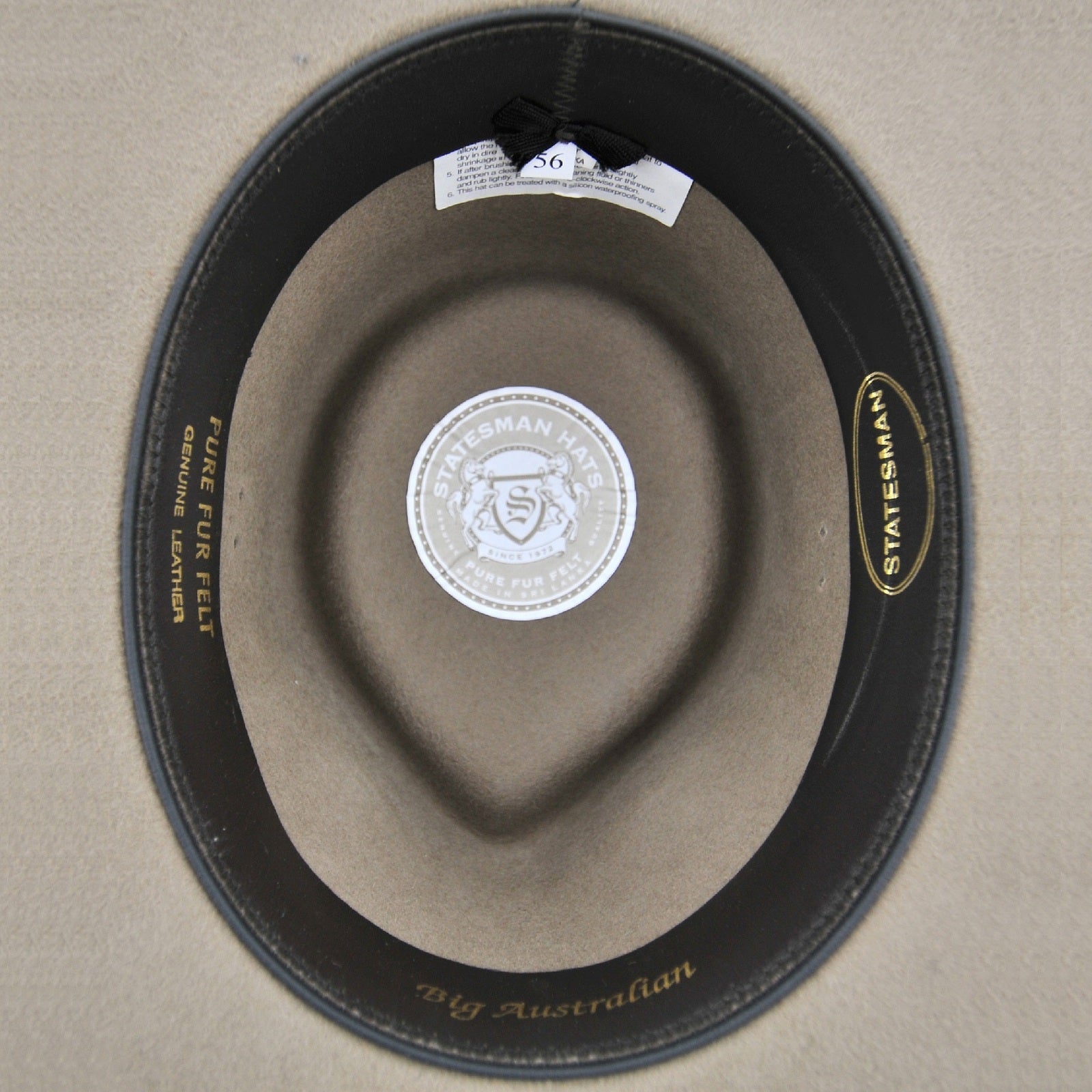 Statesman Big Australian Fur Felt Hat Sand - Aitken's Saddlery