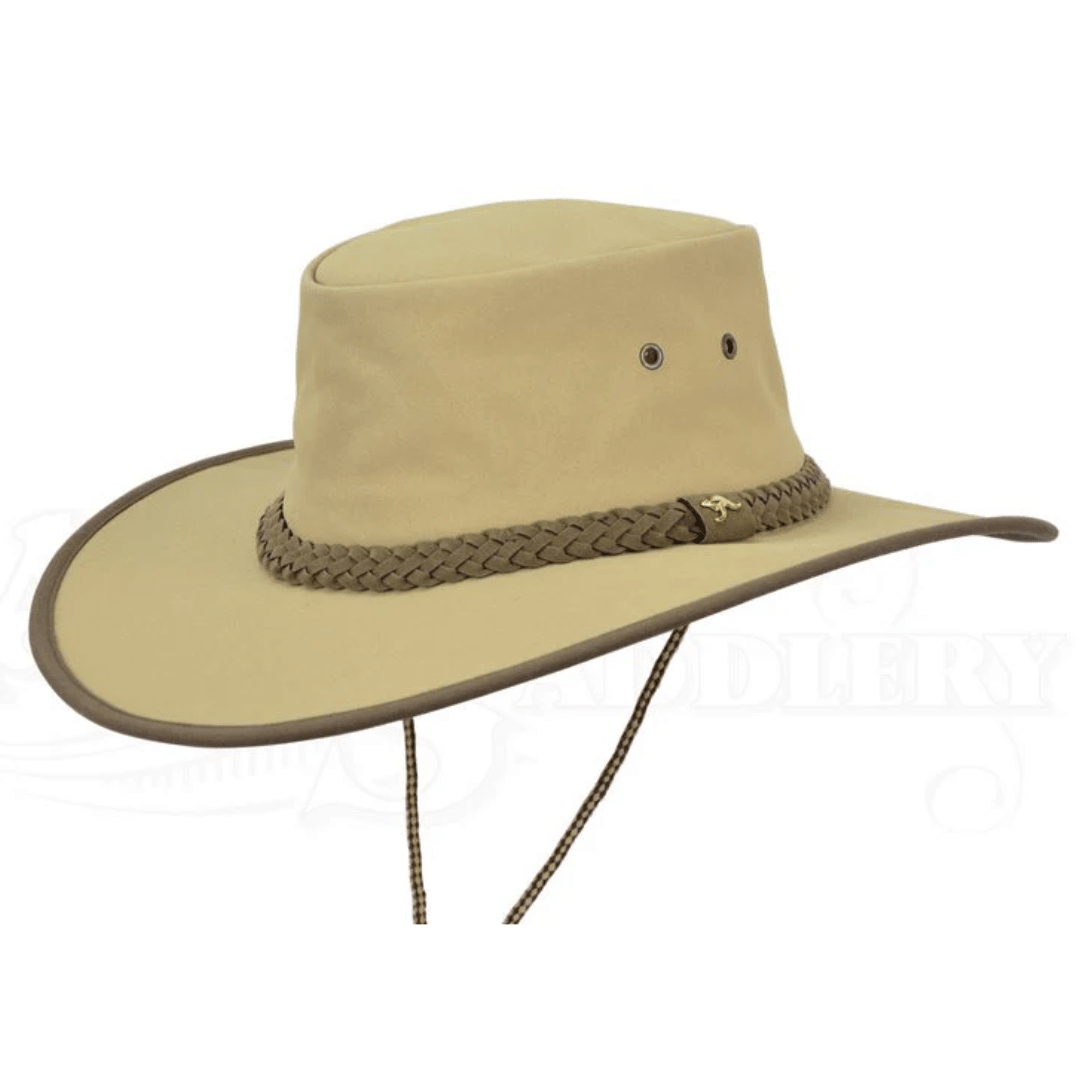 Statesman Sea Breeze Solid Canvas Hat Sand - Aitken's Saddlery