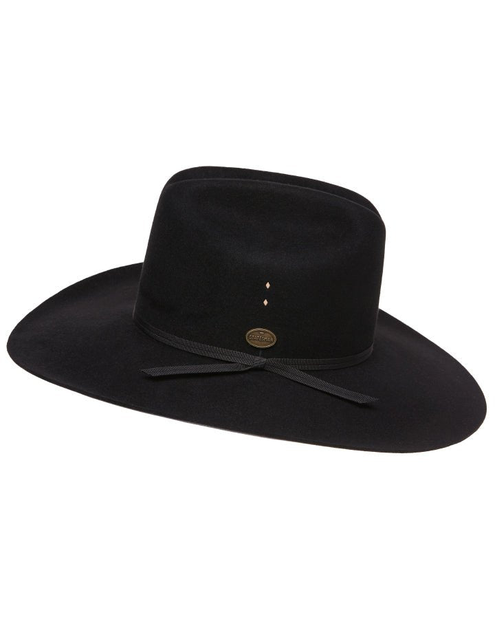 Statesman Serpentine Fur Felt Hat Black - Aitken's Saddlery