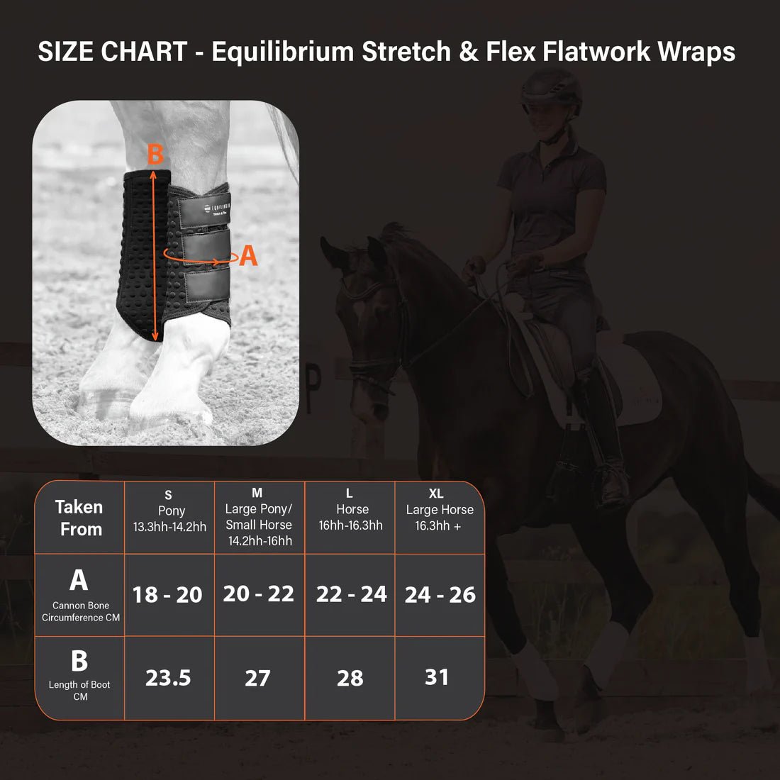 Stretch & Flex Flatwork Wraps New Black - Aitken's Saddlery