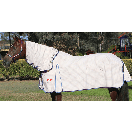 Supa Guard Detacha Combo White with Blue Red Trim - Aitken's Saddlery