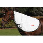 Supastop Neckrug White & Dark Green Navy Trim - Aitken's Saddlery