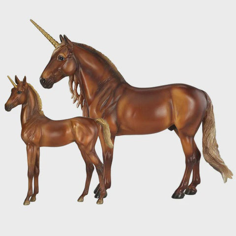 Breyer Traditional Cyrus & Solana Unicorn Stallion & Foal