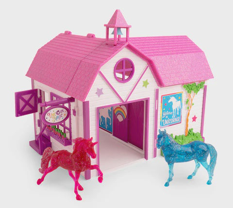 Breyers Stablemate Unicorn Magic Sparkle Playset Barn