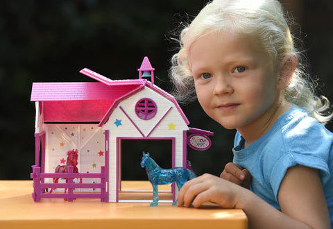 Breyers Stablemate Unicorn Magic Sparkle Playset Barn