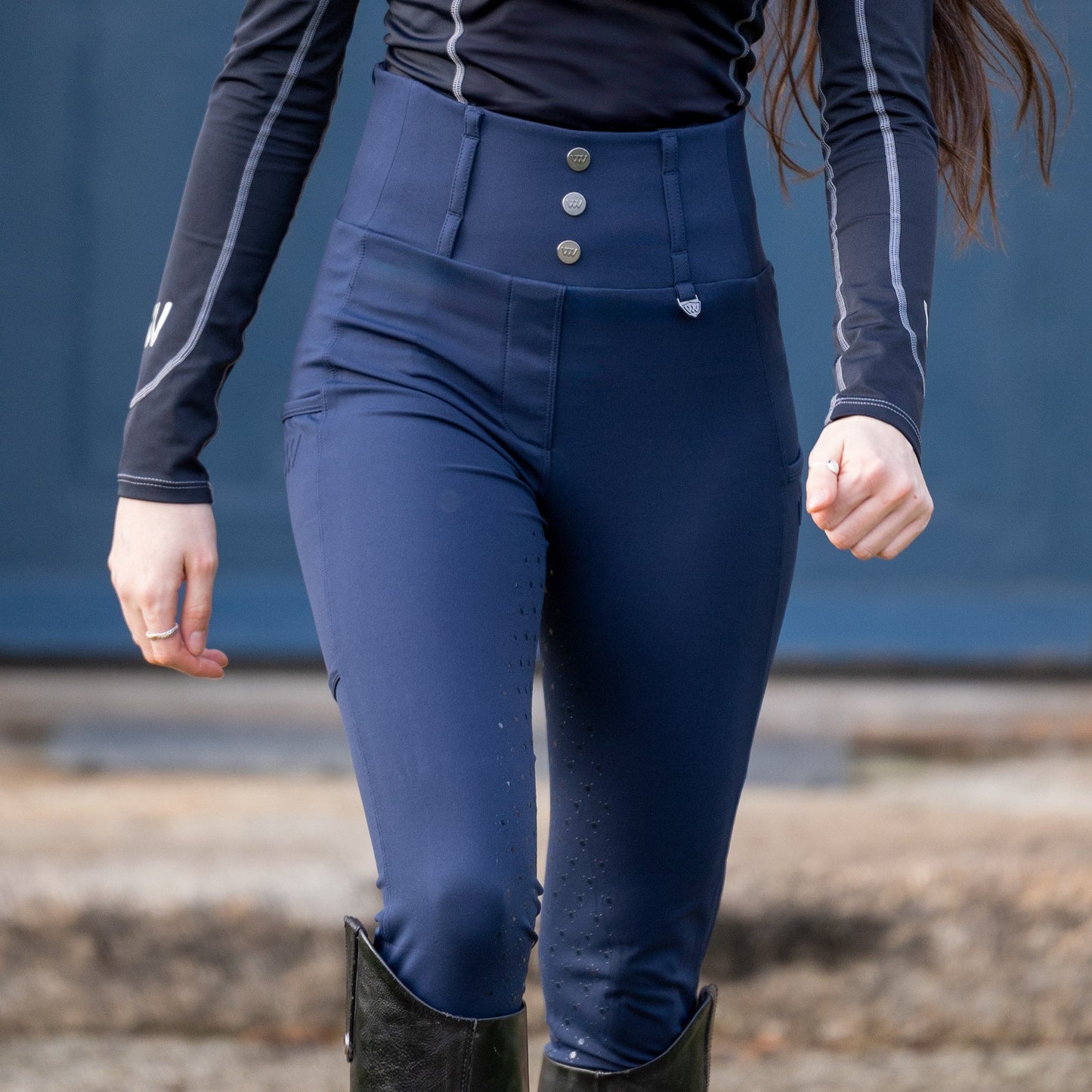 Woof Wear Vision Lite Tights Navy - Aitken's Saddlery