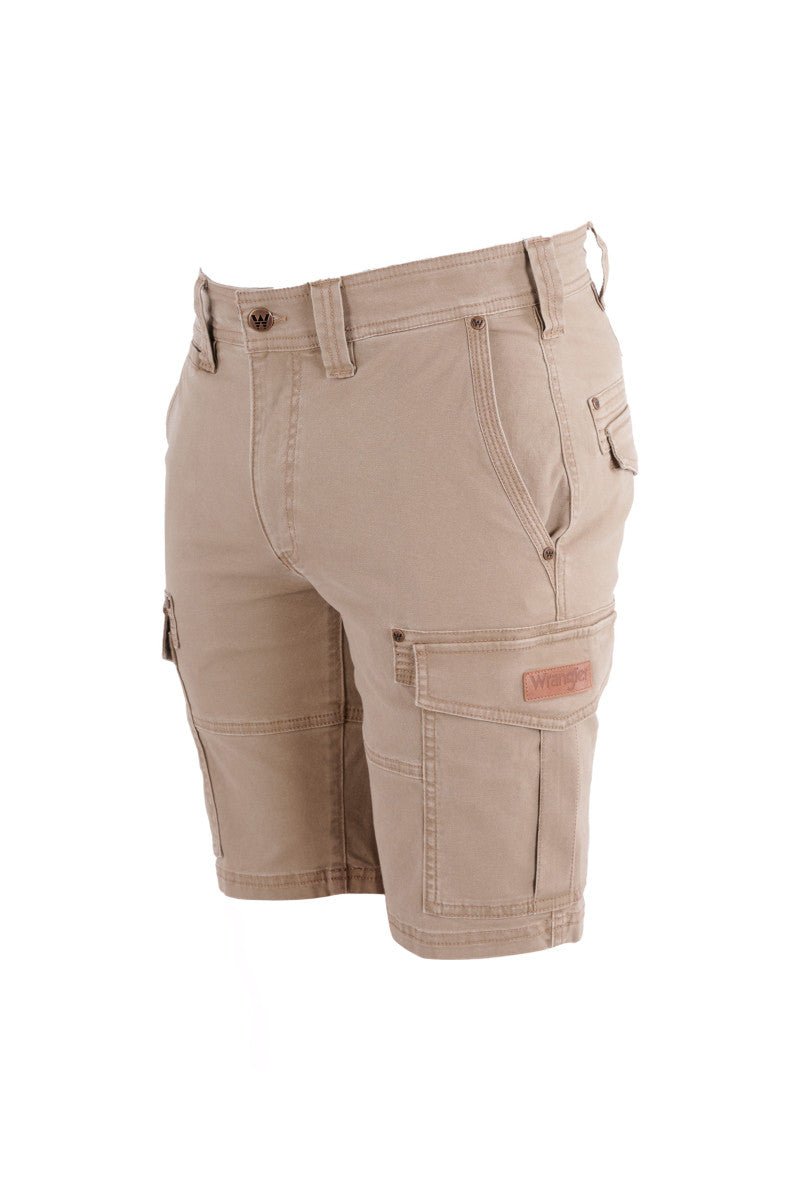 Wrangler Connor Cargo Mens Shorts Camel - Aitken's Saddlery