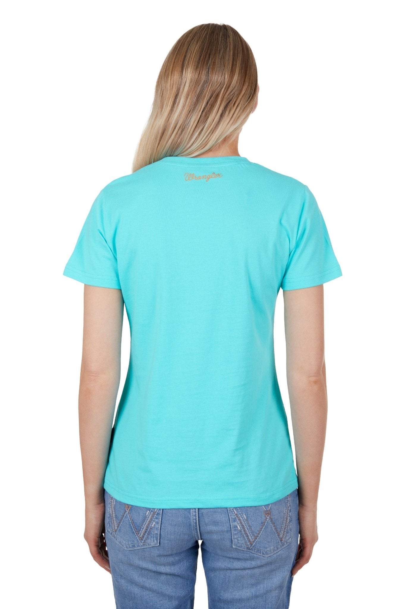 Wrangler Ladies Sara SS Tee Aqua - Aitken's Saddlery