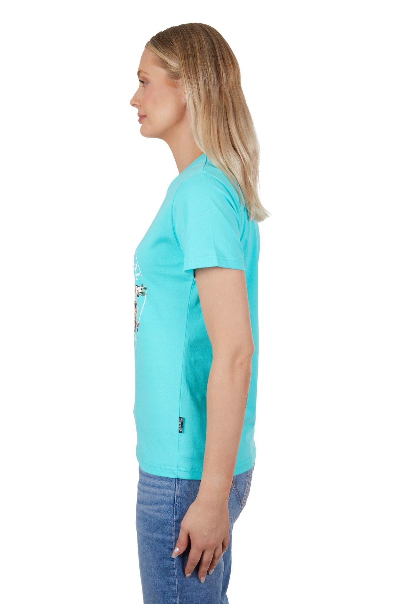 Wrangler Ladies Sara SS Tee Aqua - Aitken's Saddlery