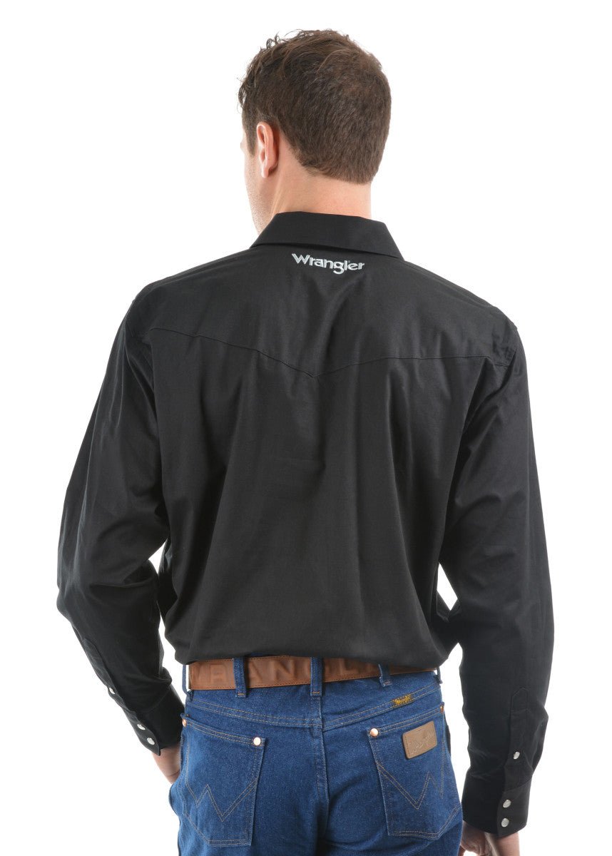 Wrangler Logo Rodeo Long Sleeve Drill Shirt - Aitken's Saddlery
