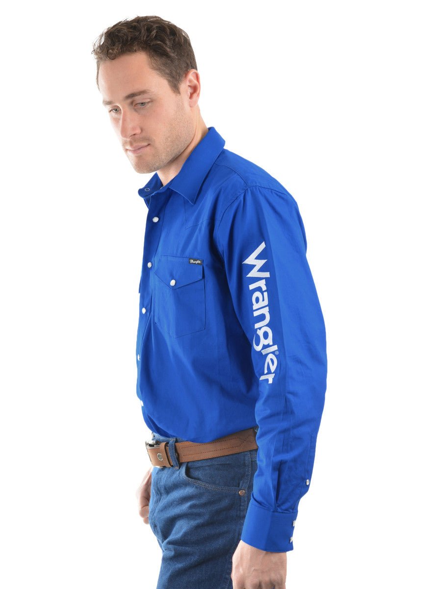 Wrangler Logo Rodeo Long Sleeve Drill Shirt - Aitken's Saddlery