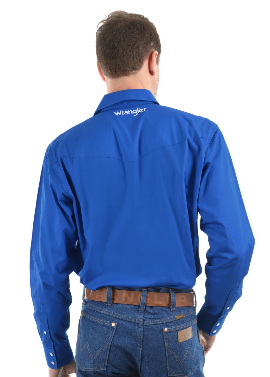 Wrangler Logo Rodeo Long Sleeve Drill Shirt - Aitken's Saddlery