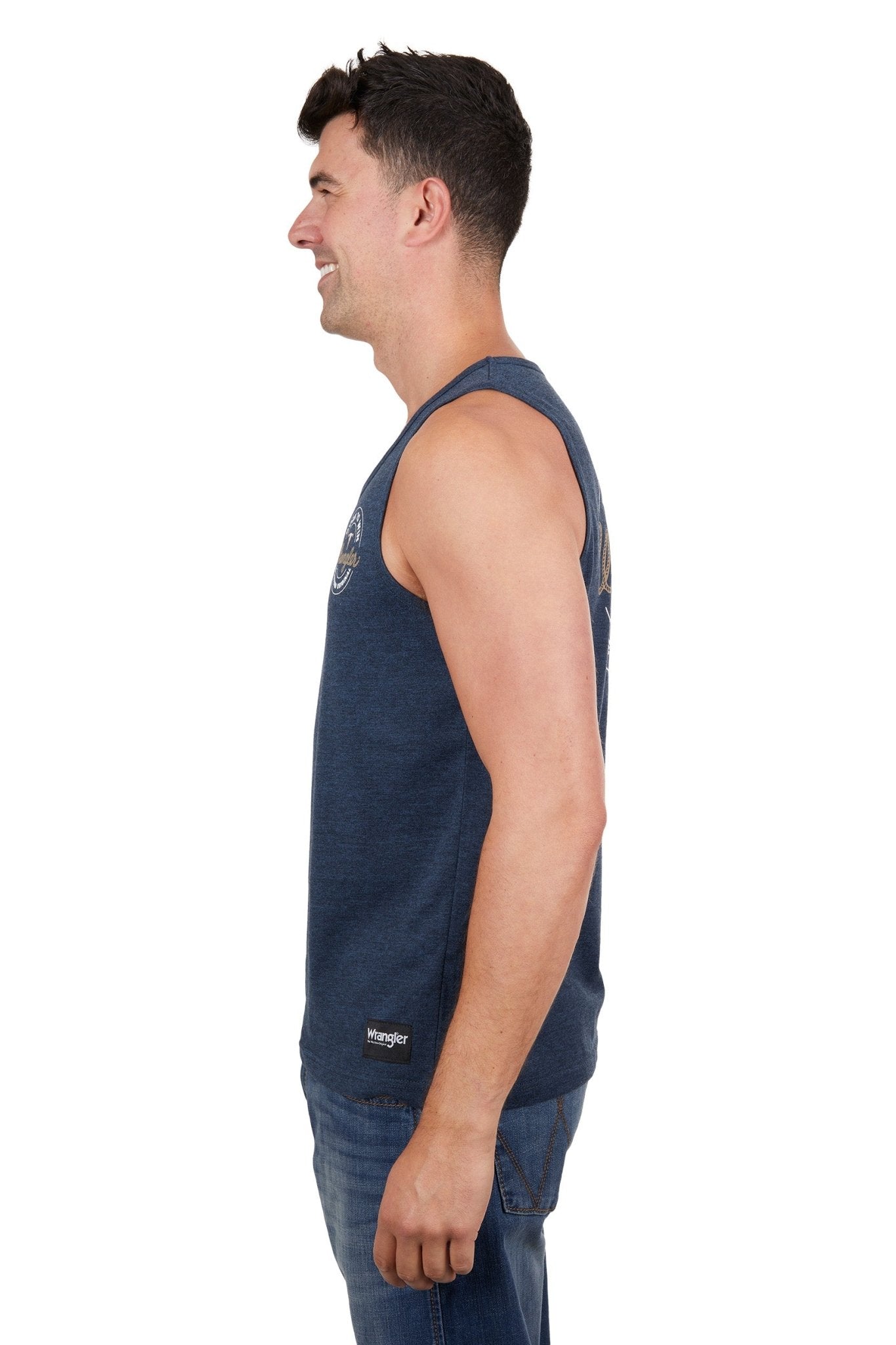 Wrangler Mens Zane Singlet Navy Marle - Aitken's Saddlery