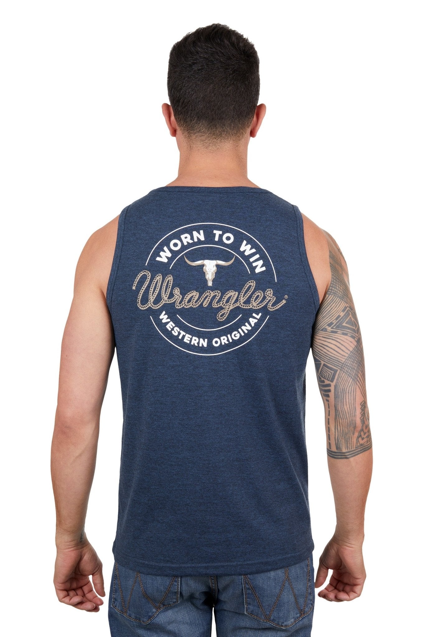 Wrangler Mens Zane Singlet Navy Marle - Aitken's Saddlery