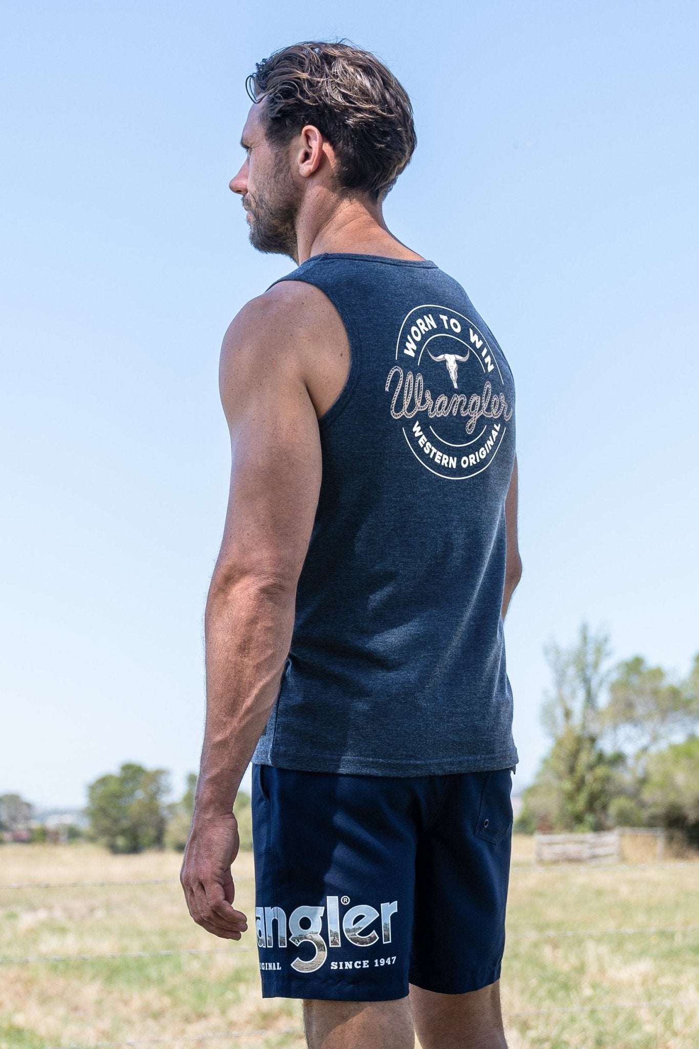 Wrangler Mens Zane Singlet Navy Marle - Aitken's Saddlery
