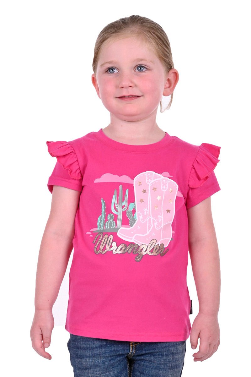 Wrangler Scout Girls SS Tee Pink - Aitken's Saddlery
